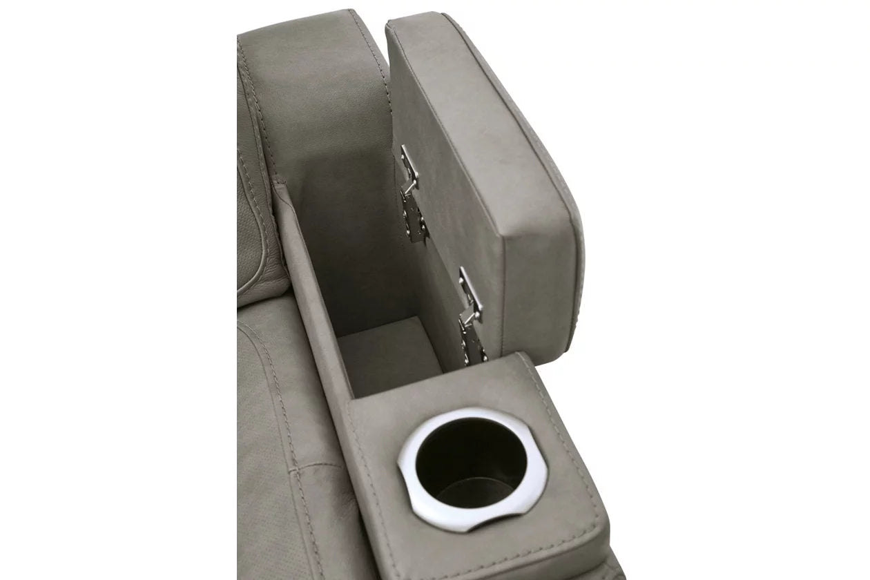 Signature Design by Ashley Man-Den Leather Power Recliner Gray G67279