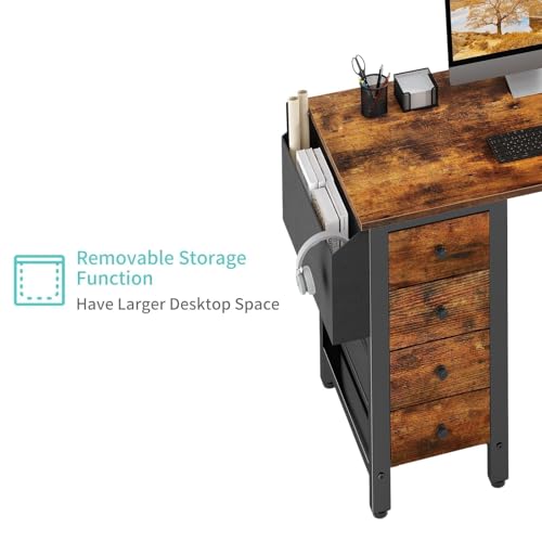 Lufeiya L Shaped Gaming Desk with Drawers & Power Outlet, Black A39519
