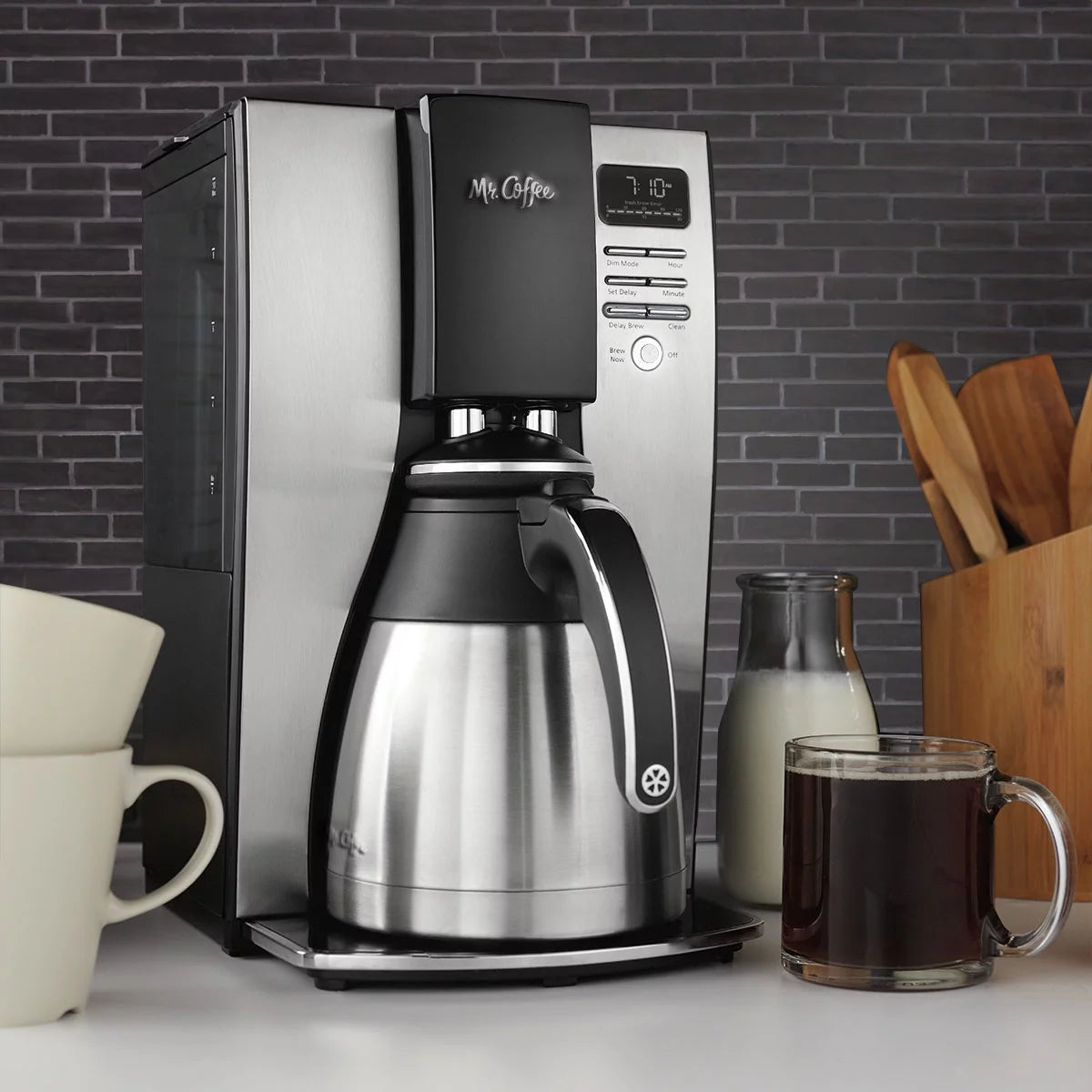 Optimal Brew 10-Cup Thermal Programmable Coffeemaker Black/Brushed Silver O47552
