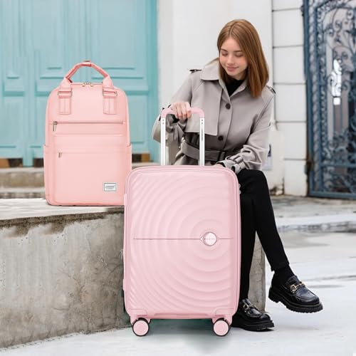 LARVENDER Luggage Sets 3 Piece, 20in Carry On PP Hardshell Suitcase with Spinner Wheels Q3160