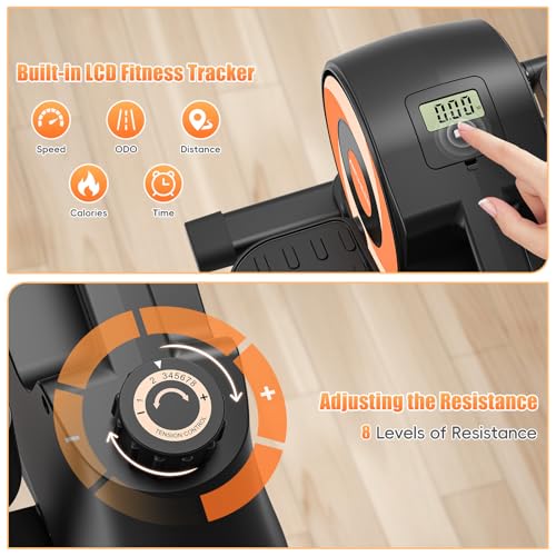 ANCHEER Under Desk Elliptical 2 in 1 Seated Standing Leg Exerciser for Home Office A71531