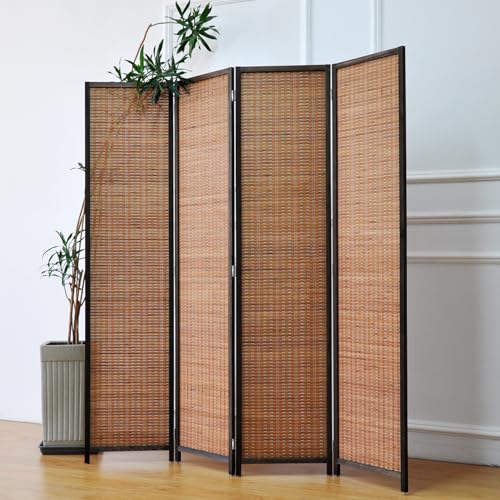 Bamboo Room Divider 6 Panel Folding Screen 67"H x 92.1"W X2437
