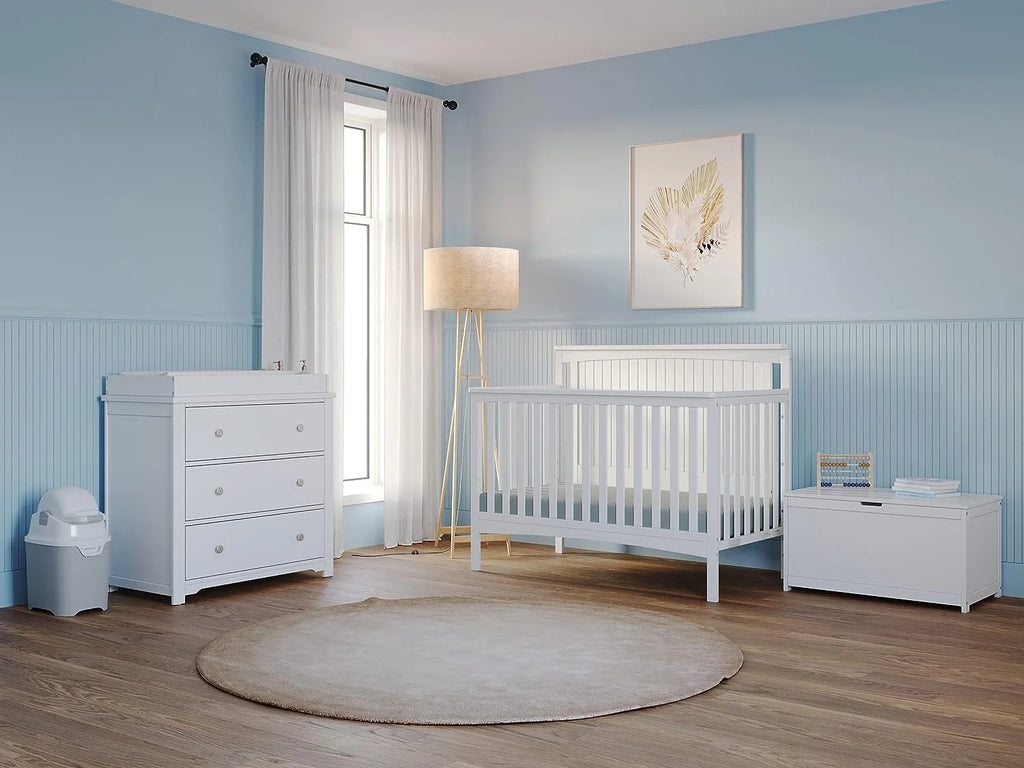 Child Craft Scout 4-in-1 Convertible Crib, Matte White E9812