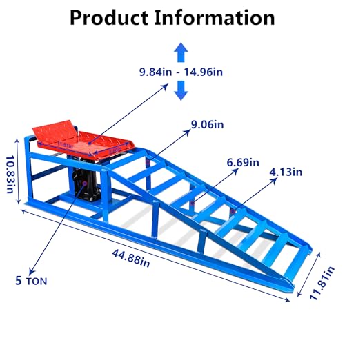 2PCS 5T Hydraulic Car Ramps, Heavy Duty Portable Vehicle Lift for Garage L579958