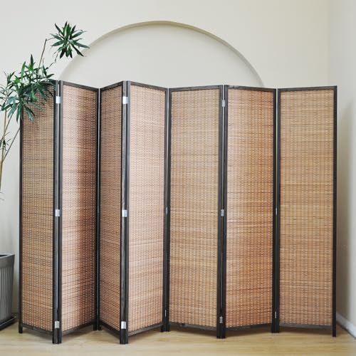 Bamboo Room Divider 6 Panel Folding Screen 67"H x 92.1"W X2437