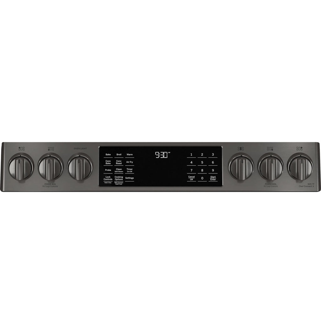 GE Profile 30" Slide-In Gas Range 5.6 Cu. Ft. Black Stainless Steel M31006