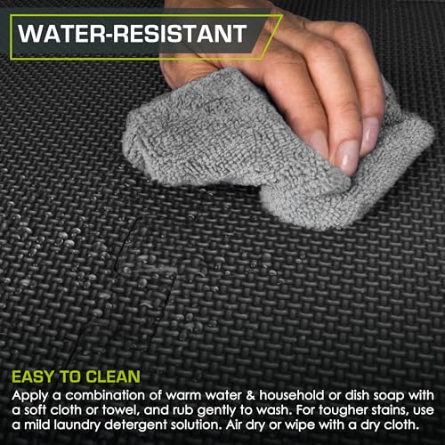 ProsourceFit Extra Thick Puzzle Exercise Mat, EVA Foam Interlocking Tiles, Black, 3/4 inch, 24 Tiles Y76691