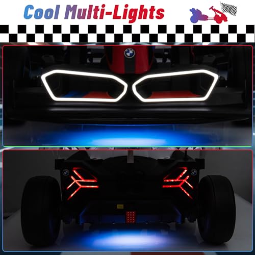 BMW Licensed 24V Electric Drift Go Kart for Kids Ages 6-12, White S1857