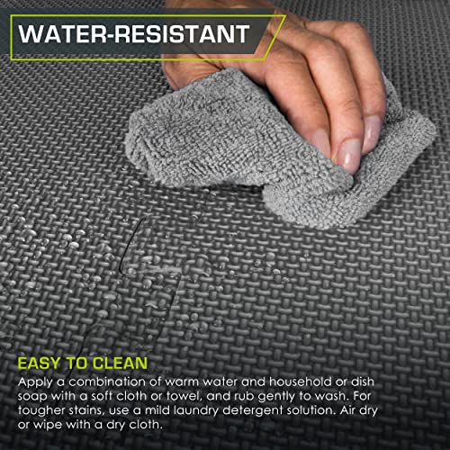 ProsourceFit Extra Thick Puzzle Exercise Mat, EVA Foam Interlocking Tiles, Black, 3/4 inch, 24 Tiles Y76691