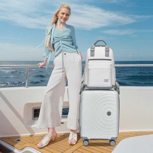 LARVENDER Luggage Sets 3 Piece, 20in Carry On PP Hardshell Suitcase with Spinner Wheels Q3160