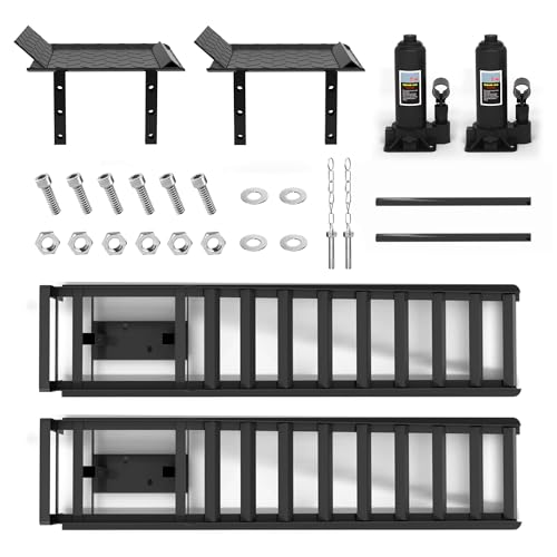 2 Pack Hydraulic Car Ramps 11050LBS High Lift 9"-14.2" Heavy Duty Steel M6524