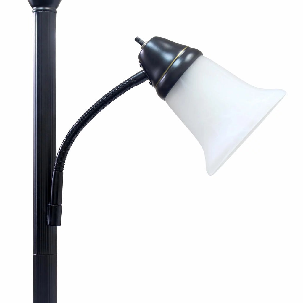 Elegant Designs 2-Light Floor Lamp with White Marble Glass G568