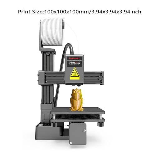 Mini 3D Printer for Beginners, High Speed & Precision, 100x100x100mm, Black E467509