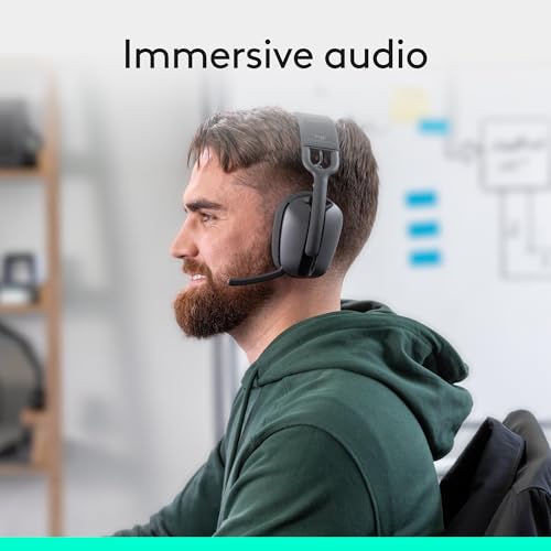 Logitech Zone Vibe 100 Wireless Over Ear Headset with Noise Canceling Microphone, Off White A852
