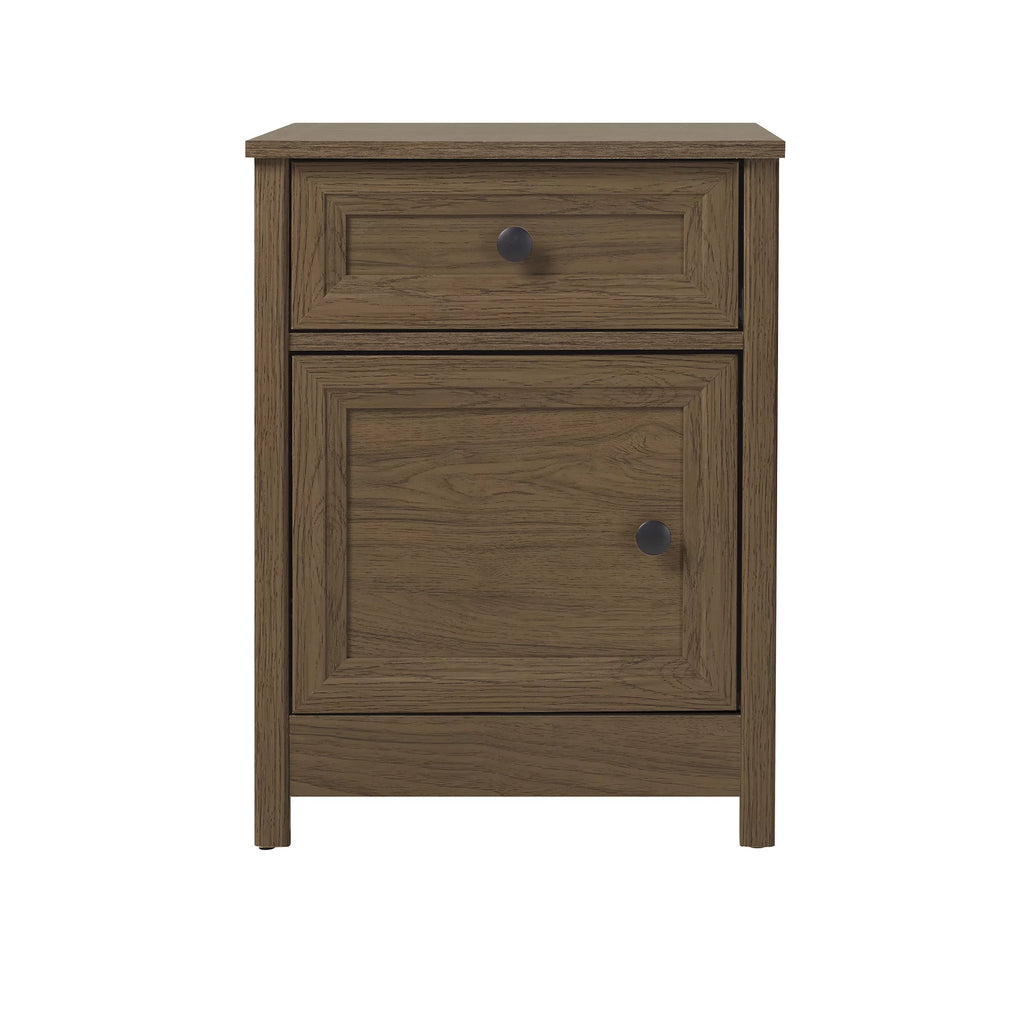 Manor Park Classic 1 Door Drawer Nightstand, Dark Walnut F8046