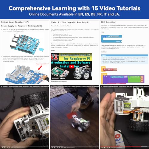 SunFounder PiCar-X AI Video Robot Car Kit for Raspberry Pi 5/4/3B+/3B Q194330
