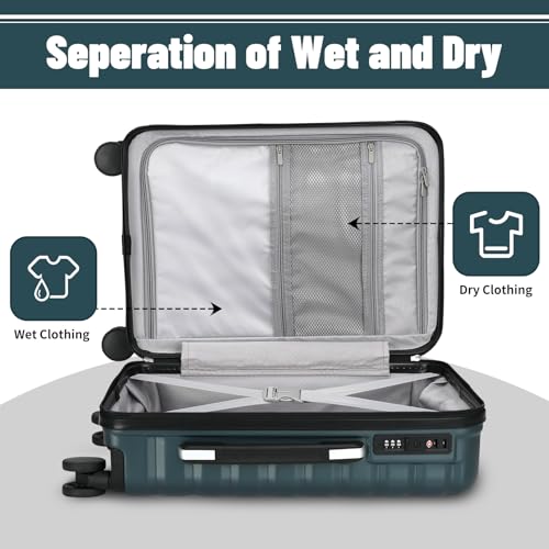 Lightweight 3-Piece Hardshell Luggage Set with Spinner Wheels & TSA Lock, Light Avocado Green B502471