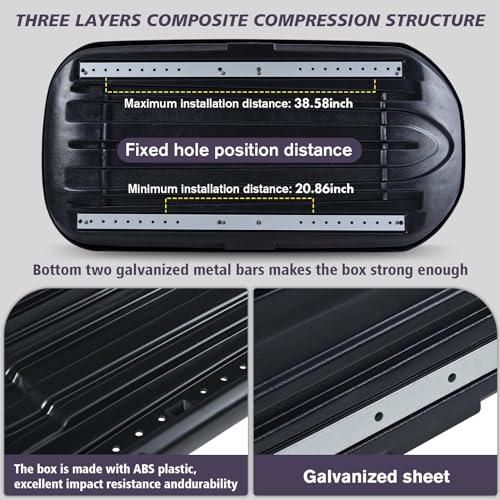 Gray Rooftop Cargo Box Carrier 13 Cubic Feet Waterproof Dual Side Opening R15660