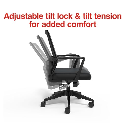 Staples Cartwright Ergonomic Office Desk Chair, Adjustable Mesh, Black N61606