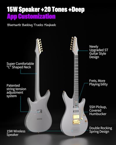 Enya Electric Guitar Inspire 39" Carbon Fiber with Wireless Speaker and Gig Bag Y562682