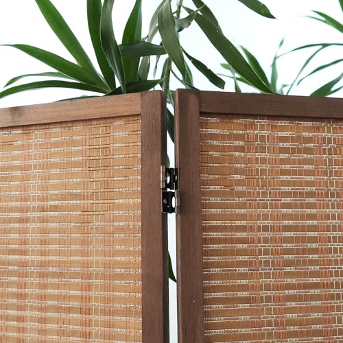 Bamboo Room Divider 6 Panel Folding Screen 67"H x 92.1"W X2437