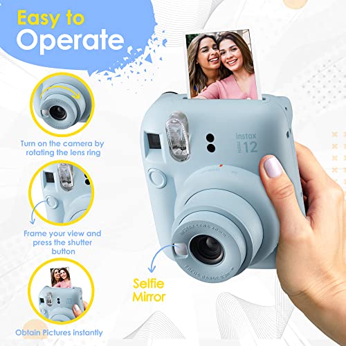 Fujifilm Instax Mini 12 Camera Bundle with 60 Sheets Film, Case & Album (Lilac Purple) Q7317