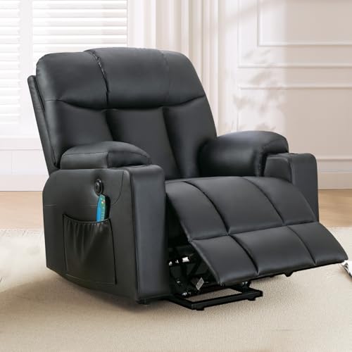 ANJ Large Power Lift Recliner Chair with Massage and Heat for Elderly, Camel Z8802
