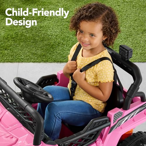 Kids 12V Electric Ride On UTV Car with Trailer, Parent Control, LED Lights, Bluetooth - Black C2735