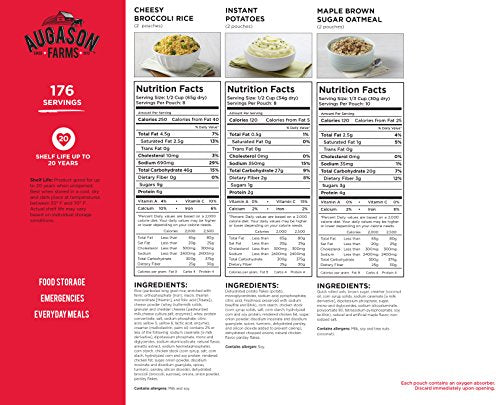 AUGASON FARMS Emergency Food Supply Bucket, 176 Servings, Dehydrated Meal Kit H2065