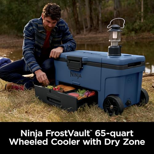Ninja FrostVault 45QT Cooler with Wheels, Lakeshore Blue M1144