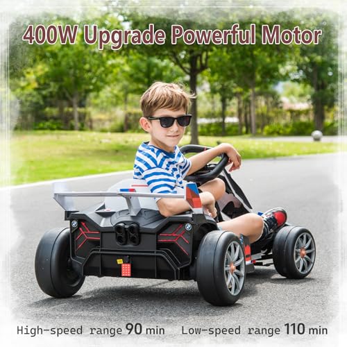 BMW Licensed 36V Electric Drift Go Kart for Kids, 7.5 MPH, Black W284