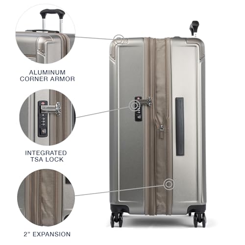 Travelpro Platinum Elite Hardside Expandable Carry-On Luggage, 8 Wheel Spinner, TSA Lock, 20-Inch X826544