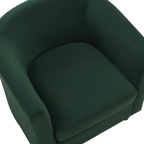 FLEXISPOT Accent Barrel Chair with Ottoman, Velvet Upholstered, White U587