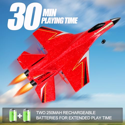 Remote Control Airplane 2 Channel Foam RC Glider for Kids Beginners Blue G3553