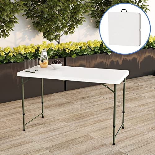 6ft Folding Table White Plastic Portable Indoor Outdoor K370