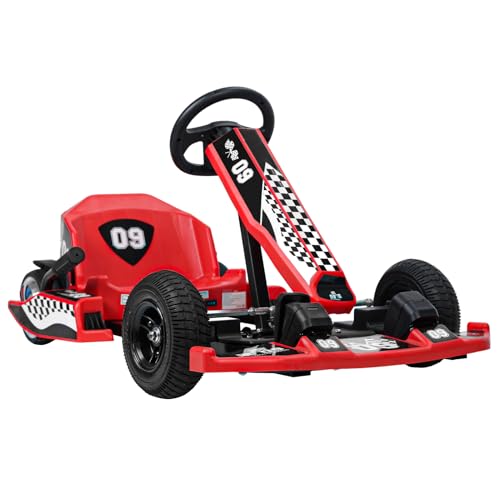Go Kart Electric Drift Kart, 36v Go Cart with Adjustable Body Length,3 Speed Mode,Fast 350w Motor,Max Load 187lbs,Max Speed 16 Mph, Crazy Cart Ride On Toy for Kids Ages 6-12