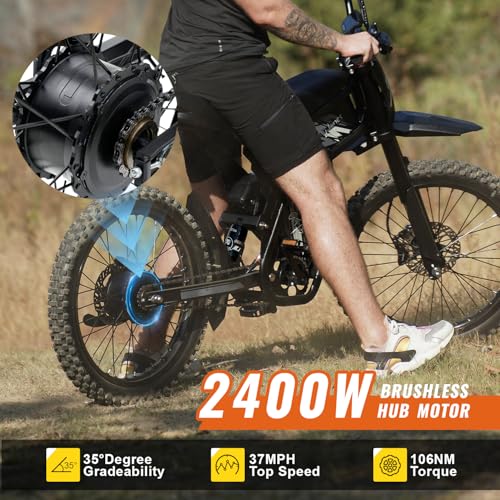 GT73 PRO Electric Dirt Bike for Adults, 60V 3000W Dual Battery, 85 Miles Range Q77385