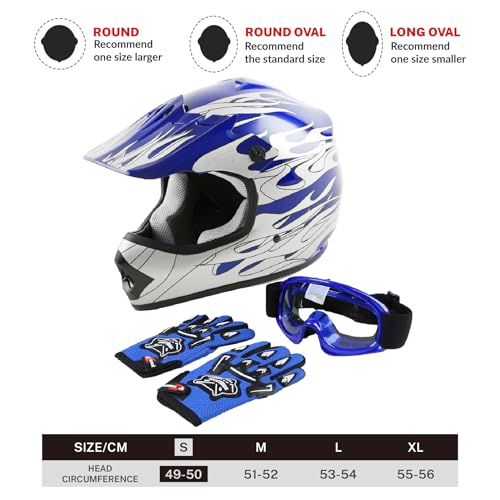 SLMOTO Dot Youth Kids Motocross Helmet Red Spider Design with Goggles and Gloves F254987
