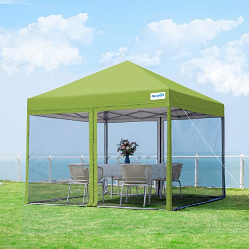 Quictent 6.6'x6.6' Pop up Screened Canopy Tent with Mosquito Netting, Wheeled Carry Bag H89372