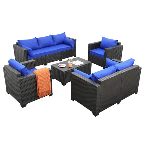 Rattaner Patio Furniture Set 5 Pieces Outdoor Couch with Coffee Table P526524