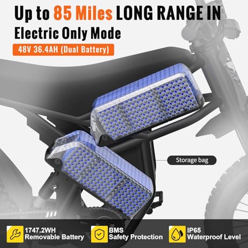 GT73 PRO Electric Dirt Bike for Adults, 60V 3000W, 85 Miles Range S333