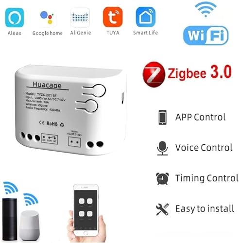 Zigbee 4CH DC7-32V USB Relay Smart Switch Module, Tuya APP Remote Control V113