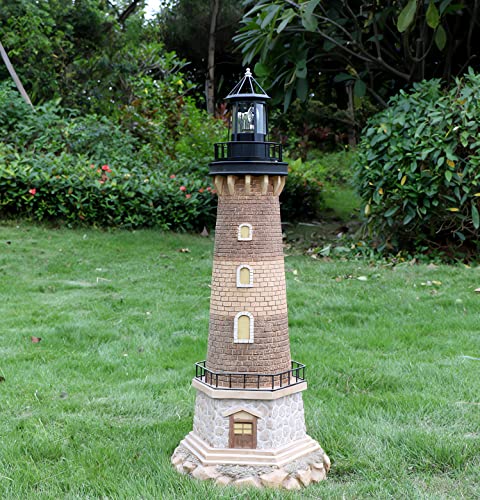 Solar Lighthouse Rotating Light IP65 Waterproof Outdoor Garden Lamp Red S6947