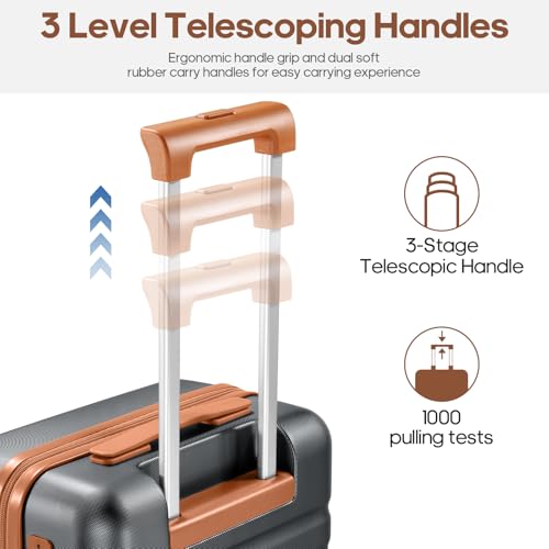 Luggage Sets 3 Piece, Carry On 20 Inch Hardside Suitcase with Spinner Wheels and TSA Lock J67858
