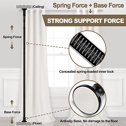 Black Room Divider Curtain Rod, No Drilling, Adjustable 4-10ft E8256