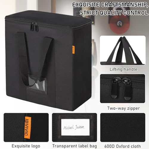 Vinyl Record Storage Box with Lid and Handle for 12 inch LP F282