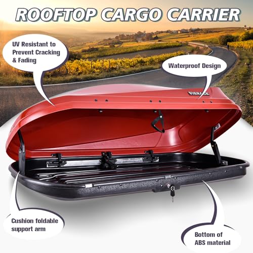 White Rooftop Cargo Box Carrier 21 Cubic Feet Dual Side Opening Waterproof Y6692