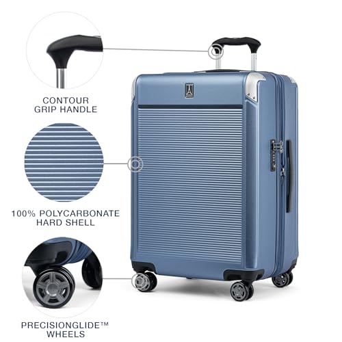 Travelpro Platinum Elite Hardside Expandable Carry-On Luggage, 8 Wheel Spinner, TSA Lock, 20-Inch X826544