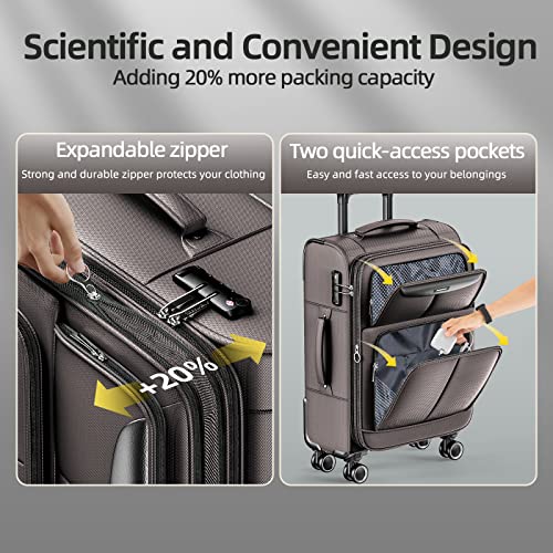 SHOWKOO Luggage Sets 3 Piece Softside Expandable Suitcase with Spinner Wheels TSA Lock K987