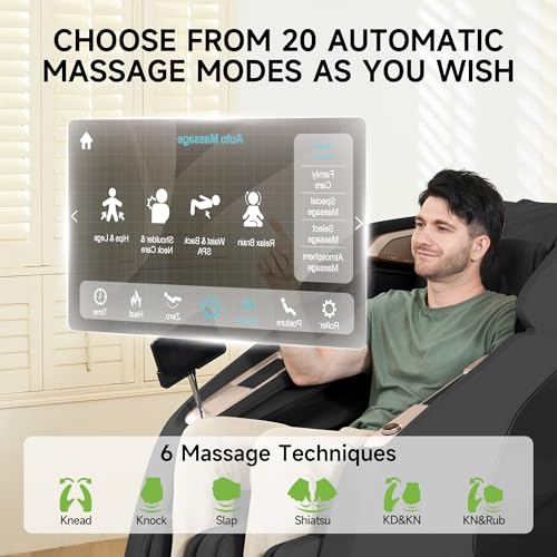 Real Relax 4D Massage Chair Full Body Zero Gravity Recliner PS5200 Brown G361